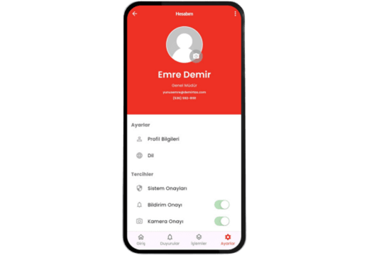 Écran de l’application NetKurum